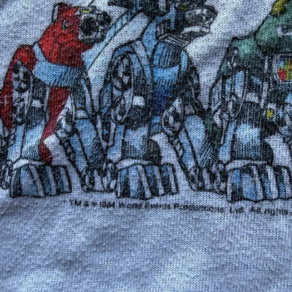 Vintage Voltron Shirt Boys XS Pajama Top Cartoon Robot Graphic 80s Defender